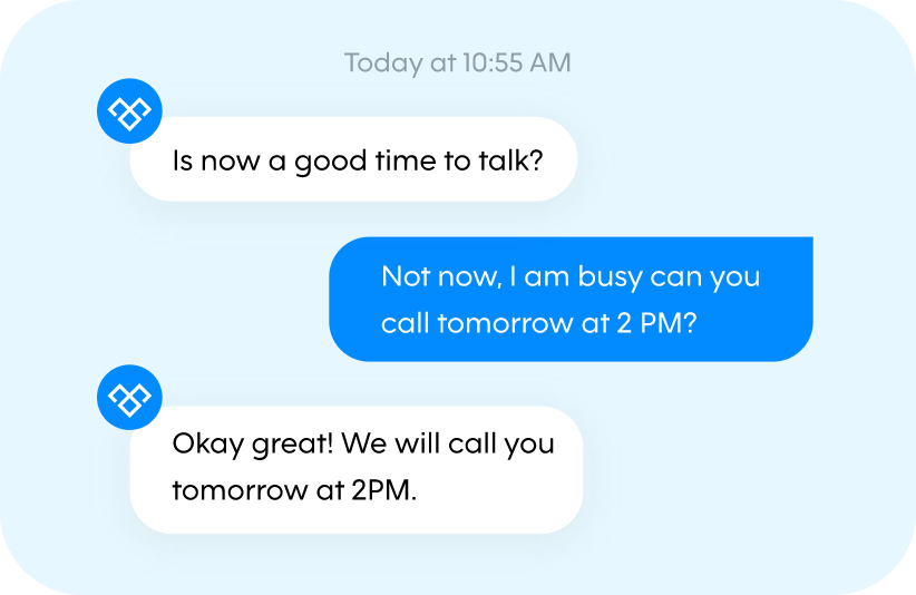 Sends Them A Text To Schedule A Meeting