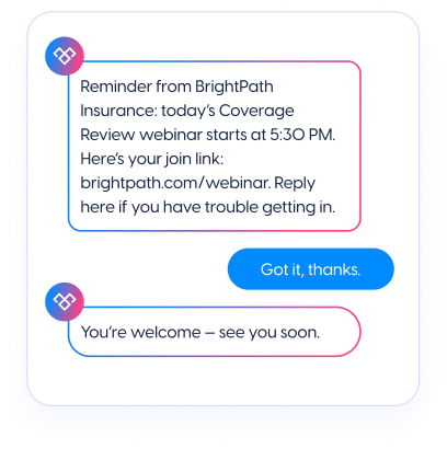 Send timely reminders before the event