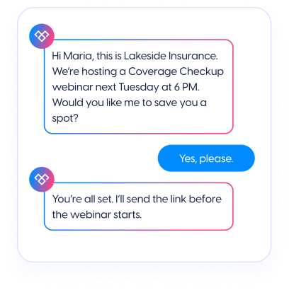 Start the RSVP conversation from your invite or registration list
